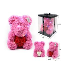 8 Wholesale 16 Ich Pink Rose Bear With Light