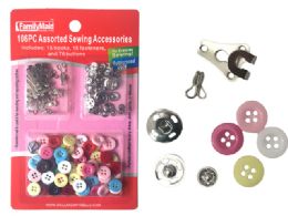 144 Bulk 106pc Asst Sewing Accessories