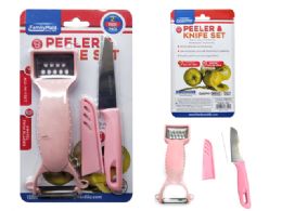 96 Wholesale 2pc Grater & Peeler And Knife Set