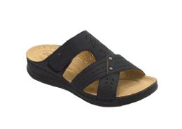 12 Wholesale Fashion Women Sandals Round Toe Platform Dress Sandals Black Color Size 5-10