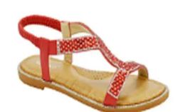 12 Wholesale Fashion Flat Sandals For Women Sole Open Toe In Color Red Size 5-10
