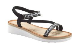 12 Pairs Women Sandals Fashion Summer Beach Open Toe Strap Sandals Color Black Size 5-10 - Women's Sandals