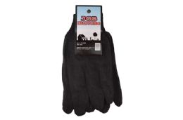 72 Pieces Jersey Gloves Color Black - Working Gloves