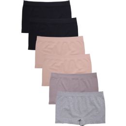 216 Pieces Sofra Ladies Seamless Boyshort Plus Size - Womens Panties & Underwear