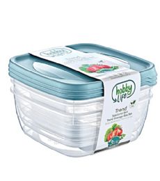 24 Sets 3 Piece 2.5lt Square Trend Storage Box - Food Storage Containers