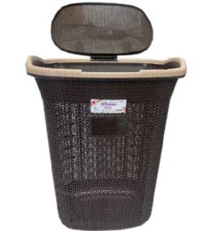 6 of Violetta Brown Knit Laundry Basket