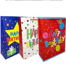 120 Pieces Happy Birthday Xlg Gift Bag Premium - Gift Bags Everyday