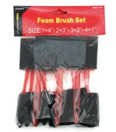 24 Wholesale 10 Piece Foam Brush Set