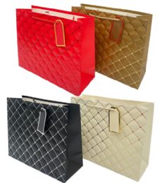144 Pieces Texture Wide L Premium Bag - Gift Bags Everyday