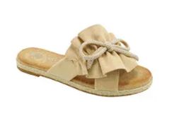 12 Wholesale Flat Sandals For Women In Beige Color Size 5-10