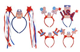 60 Pieces Patriotic Headbands Assortment - 4th Of July