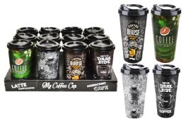 48 Pieces Plastic Coffee Cup With Lid 22 Oz. - Drinking Water Bottle