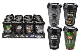 72 Pieces Plastic Coffee Cup With Lid 13 Oz. - Drinking Water Bottle