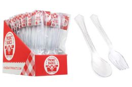 72 Pieces Serving Spoon And Fork 2 Pack - Plastic Serving Ware