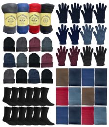 60 Pieces Yacht & Smith Unisex Winter Bundle Set, Blankets, Hats, Scarves, Gloves And Socks - Winter Care Sets
