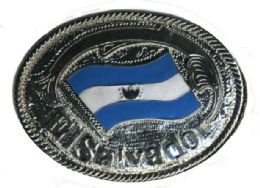 24 Bulk Metal Belt Buckle El Salvador Logo