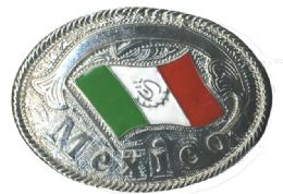 24 Pieces Metal Belt Buckle Mexico Logo - Belt Buckles