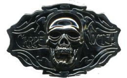 12 Pieces Metal Biker Belt Buckle Carpe Noctem Logo - Belt Buckles