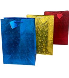 144 Pieces Hologram Lg Bag 26x34x14cm - Gift Bags Everyday