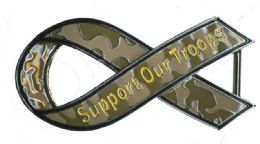 24 Bulk Military Belt Buckle Support Our Troops Logo