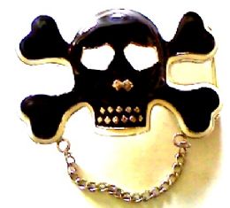 24 Bulk Metal Belt Buckle Pirate Logo