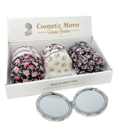 288 Pieces Make Up Mirror 7cm Flower Style - Cosmetics