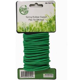 48 Pieces Spring Rubber Coated Flex Tie 5m - Lawn & Garden