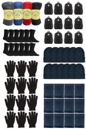 72 Pieces Yacht & Smith Unisex Winter Hat, Scarf, Glove, Sock, Blanket & Backpack Set - Bundle Care Sets