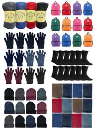 72 Pieces Yacht & Smith Unisex 6 Piece Winter Bundle Set, Back Packs, Blankets, Hats, Scarves, Gloves And Socks - Backpack Care Sets