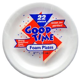 24 Wholesale Good Time 8.75in Foam Plate 22pc