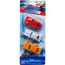 72 Wholesale 3.5" Sprint Racers On Blister Card, Assorted Colors