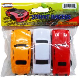96 Wholesale 3pc 3.25" Sprint Racers In Pvc Bag, 2 Assorted