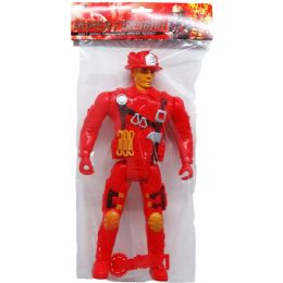 48 Pieces 11.5" Firefighter Action Figure In Poly Bag W/header - Action Figures & Robots