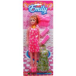 36 Bulk Emily Doll With Accessories On Blister Card