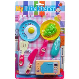 36 Pieces My Little Kitchen Food Play Set On Blister Card - Girls Toys