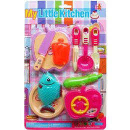 36 Pieces My Little Kitchen Food Play Set On Blister Card - Girls Toys