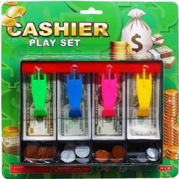 48 Pieces Playing Money Cash Drawer With Coins On Blister Card - Educational Toys