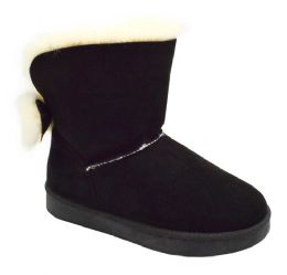 12 Wholesale Women Warm Winter Ankle Boots Color Black Size 5-8