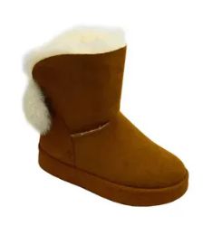 12 Wholesale Women Warm Winter Ankle Boots Color Tan Size 5-8