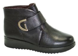 12 Bulk Women Ankle Leather Boots Color Black Size 5-10