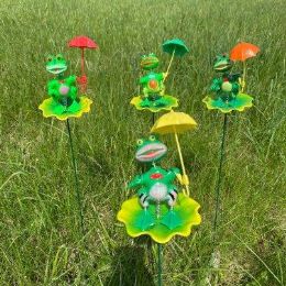 36 Bulk Yard Stake Frog With Lily Pad With Umbrella