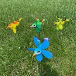36 Pieces Yard Stake Hummingbird With Pinwheel - Garden Decor