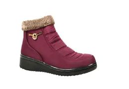 12 Bulk Ankle Snow Boots For Women Comfortable Winter Boots Color Wine Size 5-10
