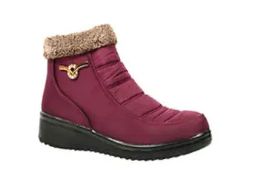 12 Wholesale Ankle Snow Boots For Women Comfortable Winter Boots Color Wine Size 7-11