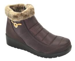 12 Wholesale Ankle Snow Boots For Women Comfortable Winter Boots Color Brown Size 7-11