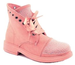 12 Bulk Women Ankle Boots With Rhinestone Color Blush Size 5-10