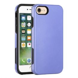 12 Wholesale Glossy Dual Layer Armor Defender Hybrid Protective Case Cover For Apple Iphone In Purple