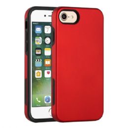 12 Wholesale Glossy Dual Layer Armor Defender Hybrid Protective Case Cover For Apple Iphone In Red