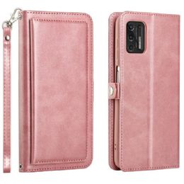 12 Wholesale Premium Pu Leather Folio Wallet Front Cover Case In Rose Gold