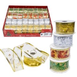 32 Pieces Christmas Organza Ribbon Assorted Colors - Christmas Decorations
